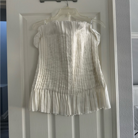 Aje White Horizon Pintucked Corset Top - Picture 7 of 8